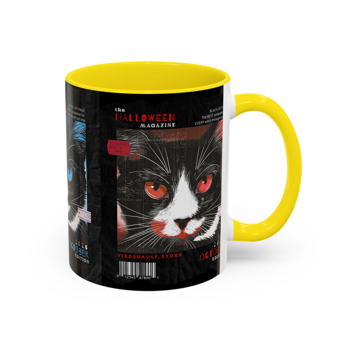 Halloween Cat Coffee Mug — Two-Tone Accent 11/15oz - Fall Halloween 2026