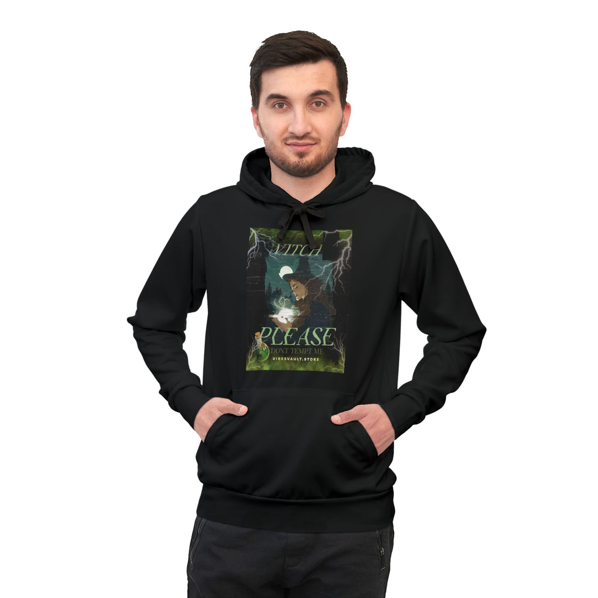Witch Please Hoodie — Gothic Moon Witchcraft Graphic Athletic Hoodie