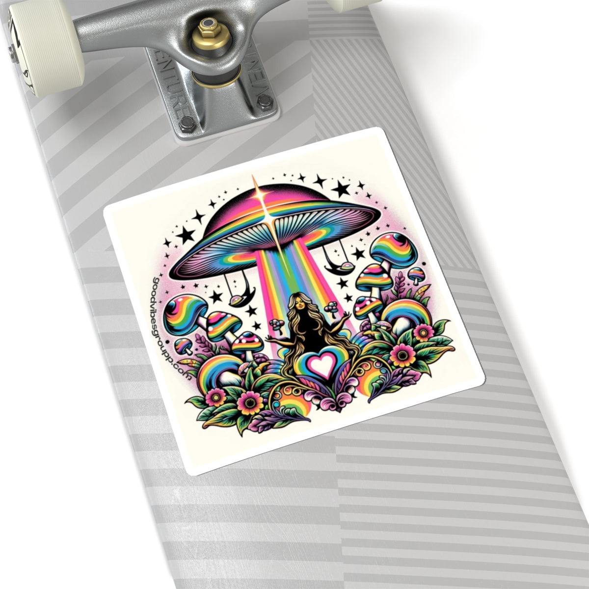 Rainbow UFO Sticker