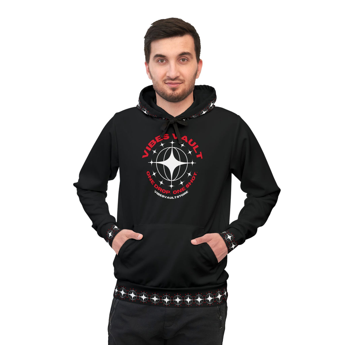Vibes Vaut Logo Hoodie — 'Good Vibes' Smiley Athletic Pullover