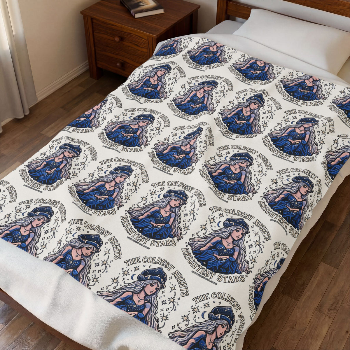 Velveteen Plush Blanket – Winter Ice Queen Patterned Throw