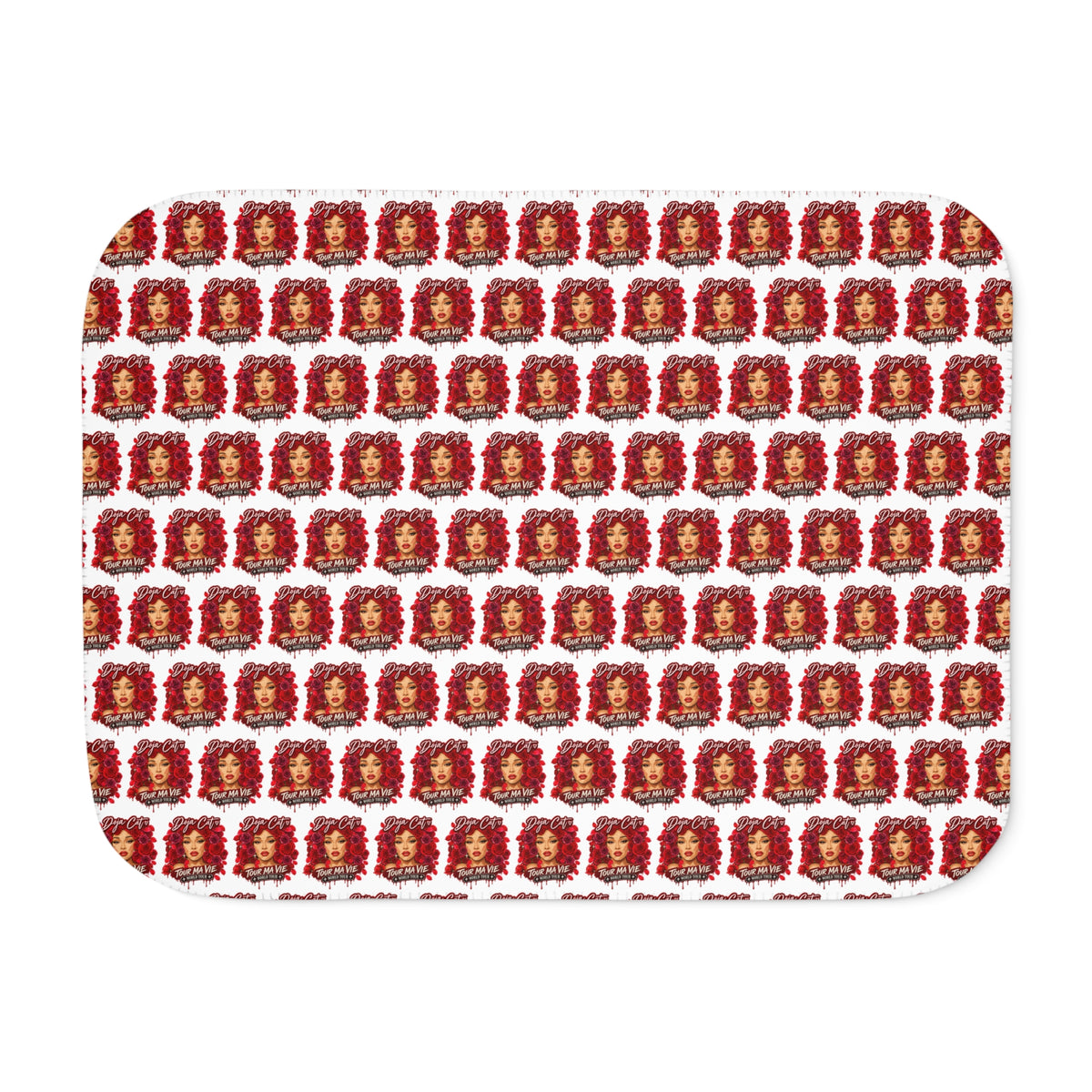 Rose Mosaic Portrait Sherpa Blanket