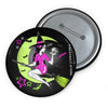 Moon Witch Skull Pin- Stars, Bats, Pink and Green Pin Badge - Fall Halloween 2026