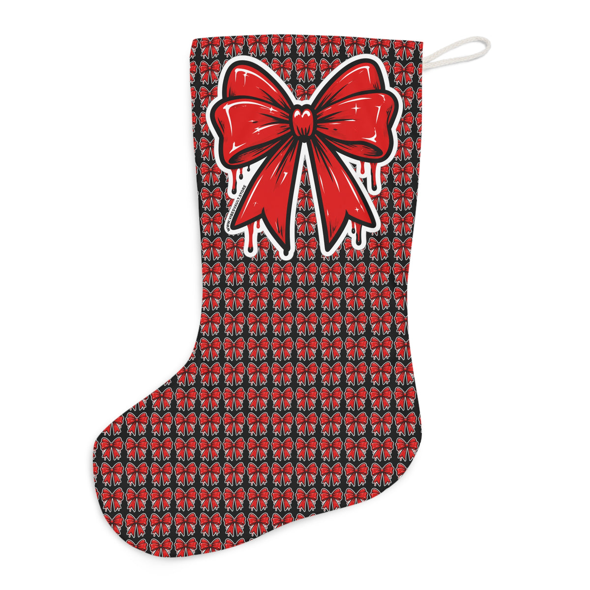 Red Bow Christmas Stocking