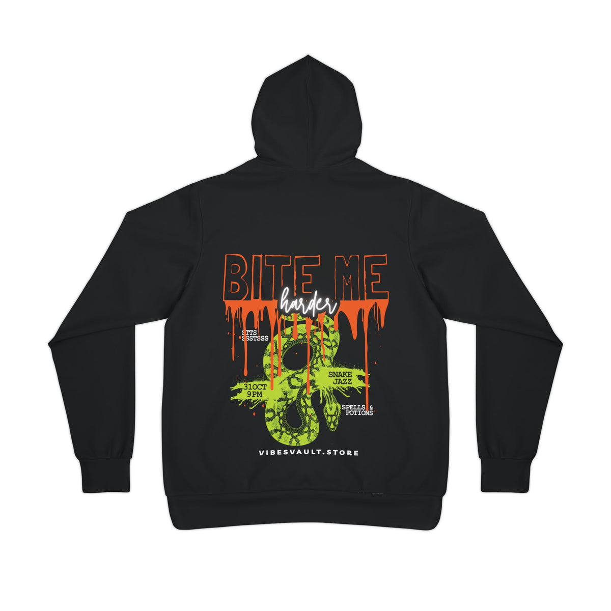 Bite Me Hacker Hoodie — Neon Snake Graphic Hoodie