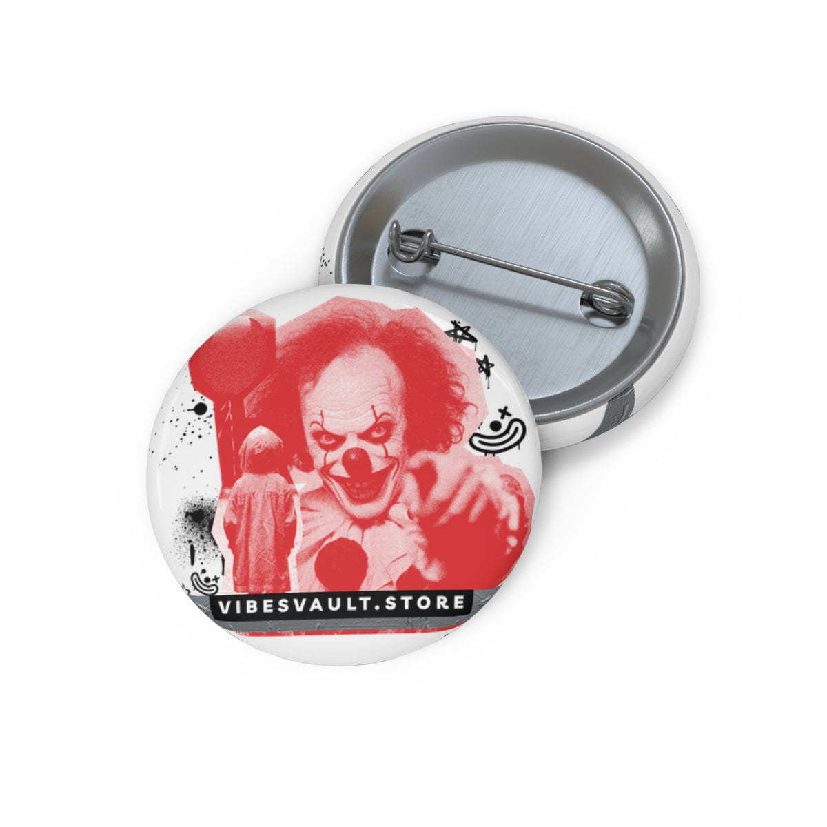 Evil Clown Button - Kid with Red Balloon Pin - Scary Movie Inspo - Fall Halloween 2026