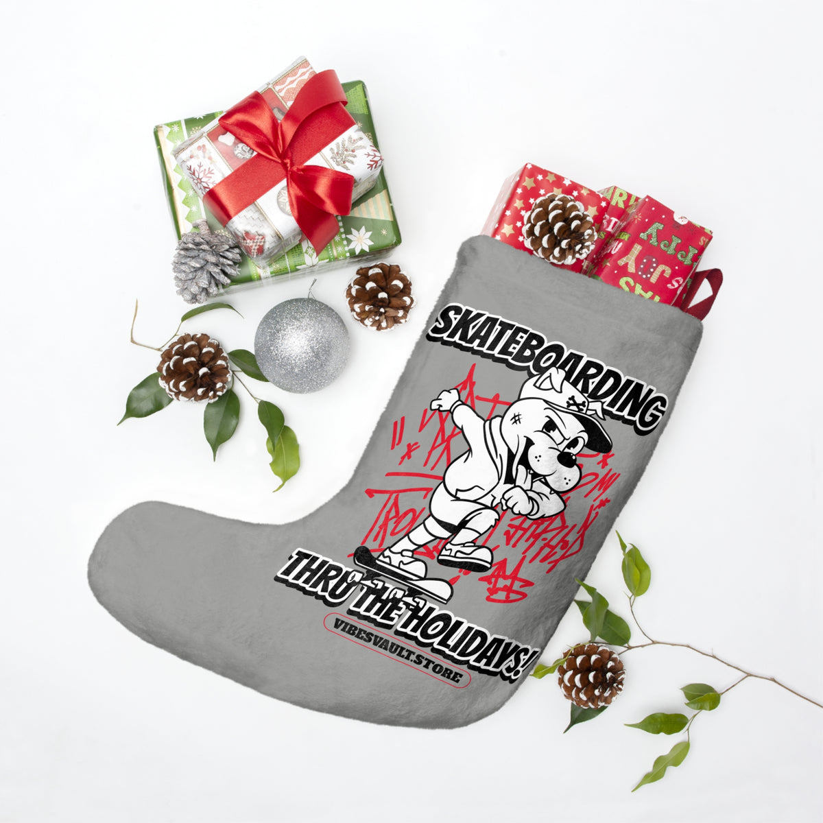 Skateboarding Through the Holidays Christmas Stocking