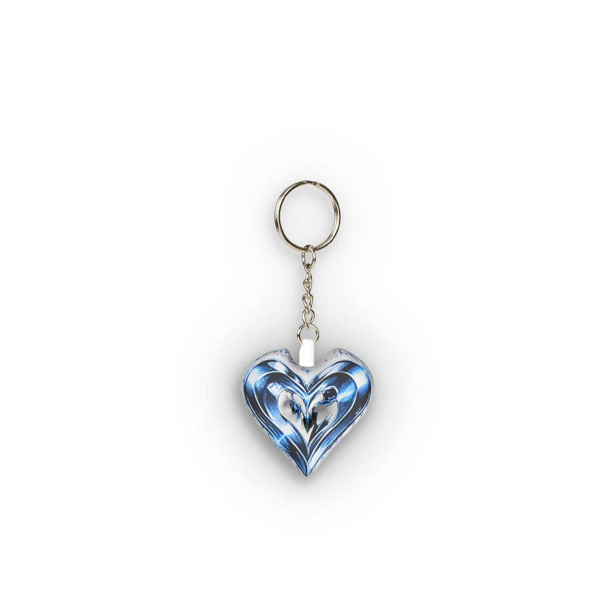 Blue Swirl Heart Plush Keychain — Custom Mini Shape Accessory