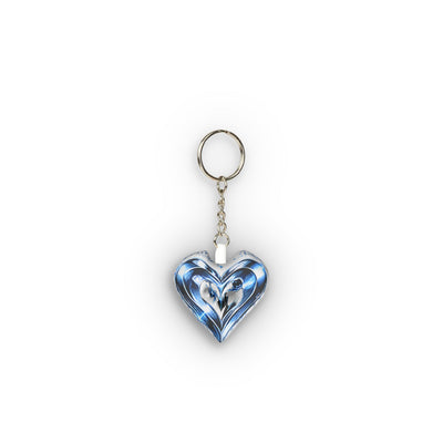 Blue Swirl Heart Plush Keychain — Custom Mini Shape Accessory