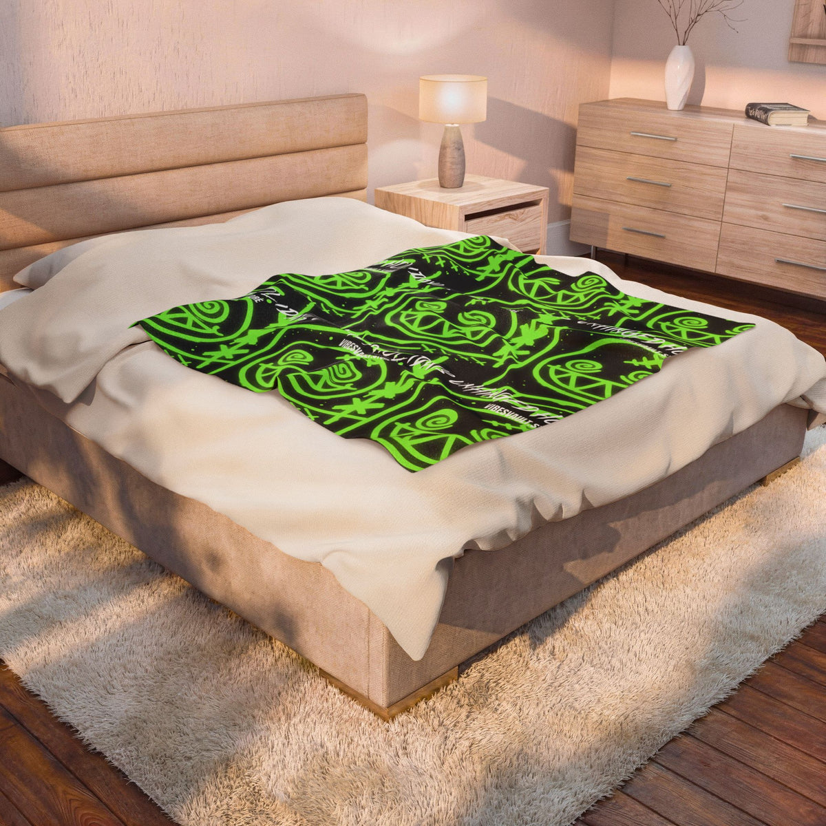 Neon Grin Velveteen Plush Blanket