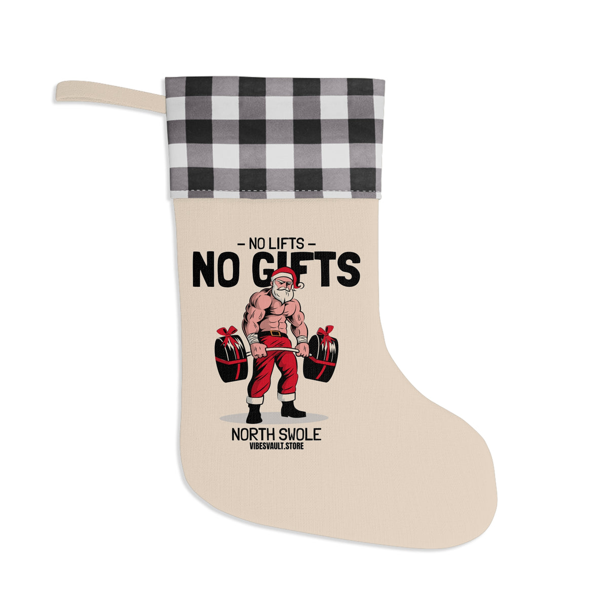 HOLIDAY Santa Lifting Gifts Christmas Stocking