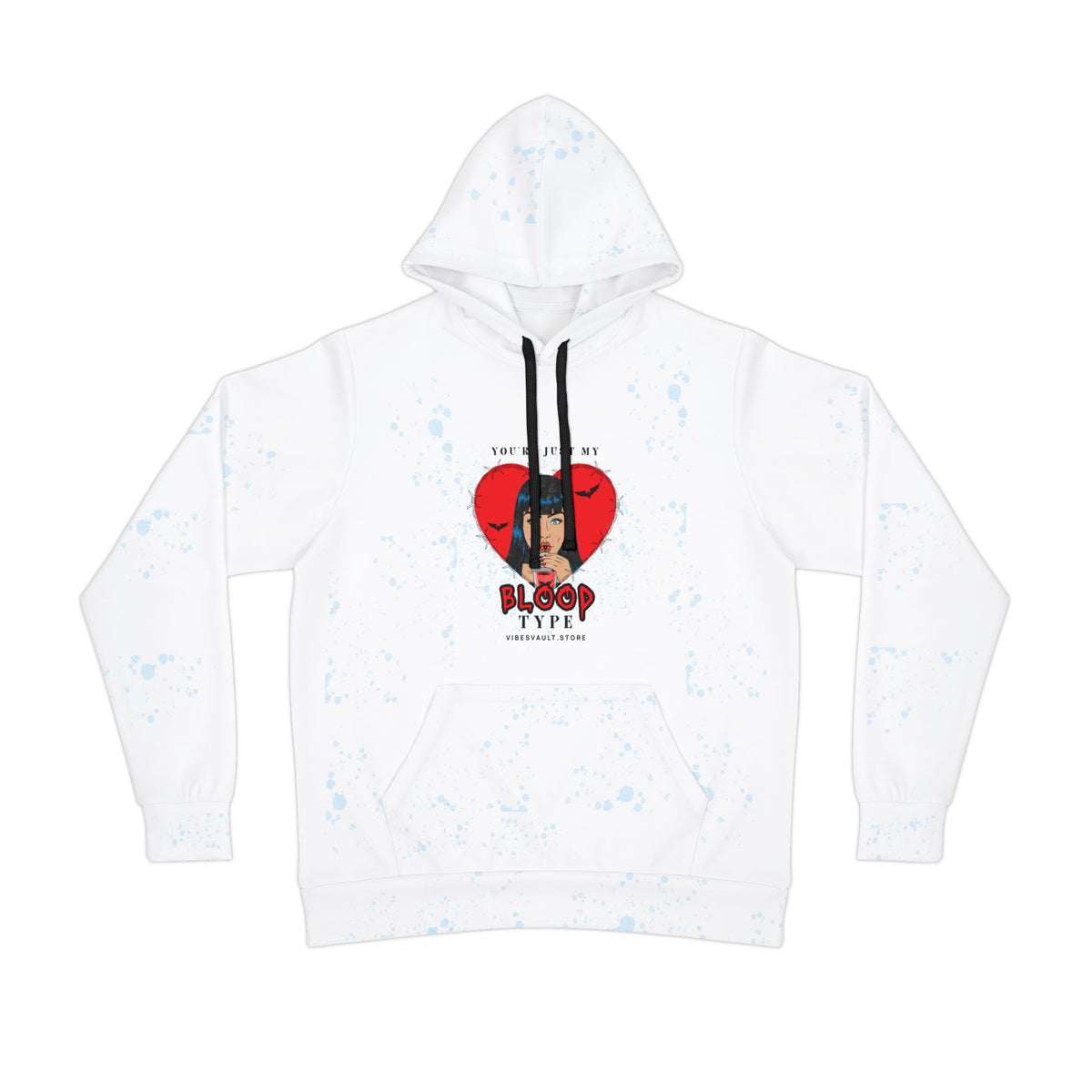 Vampire Heart Athletic Hoodie — "You're Just My Blood Type" Graphic