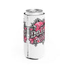 Pink Heart Chrome Eye Slim Can Cooler