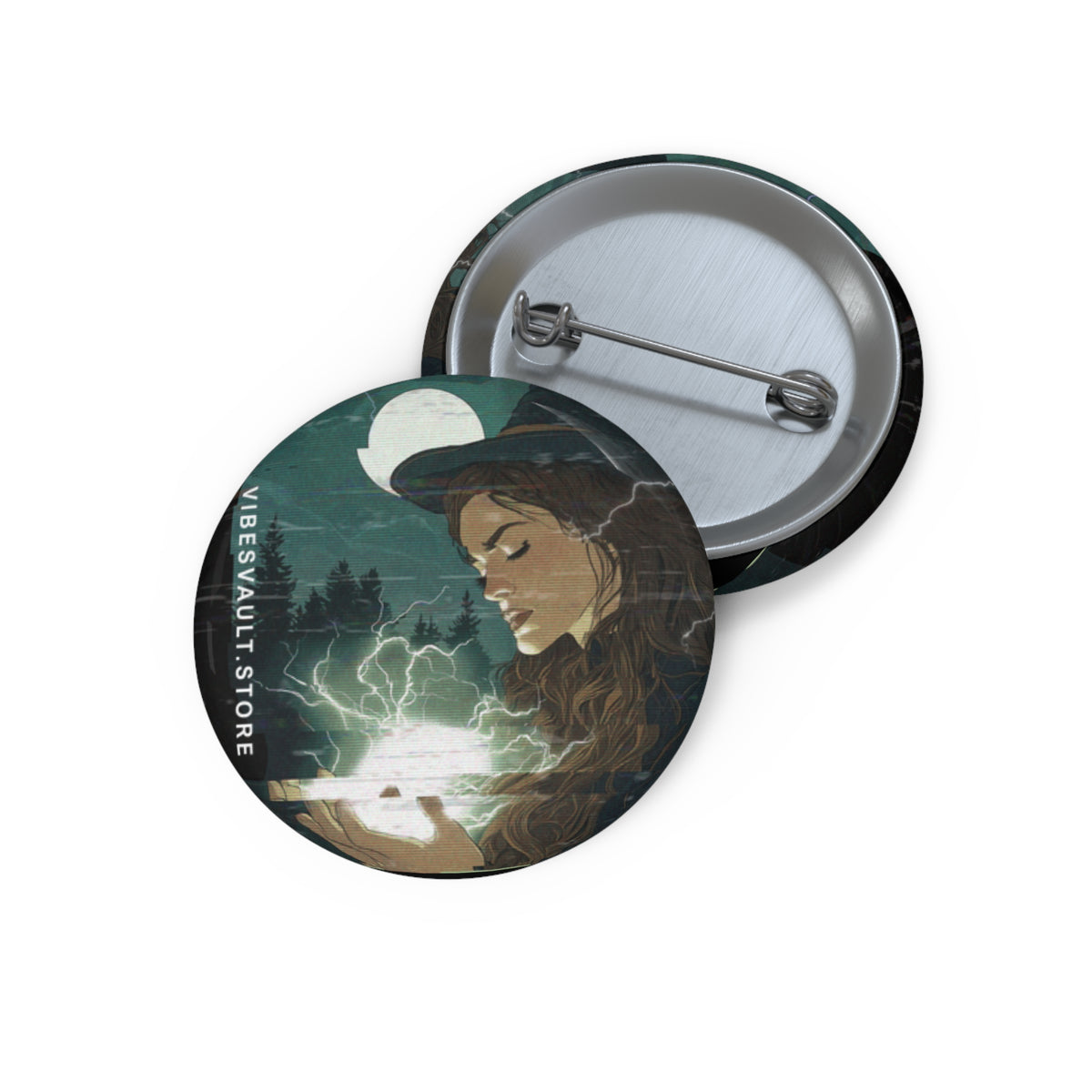 Witch Full Moon Pin - Magic Button Badge - Fall Halloween 2026