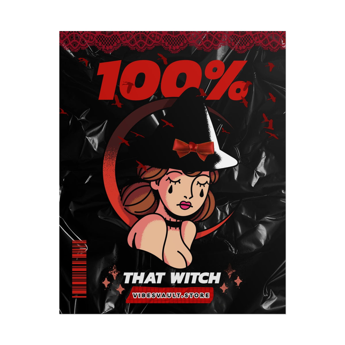 Red Witch Halloween Poster - "100% That Witch" October Fall 2026