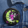 Moon Witch Skull Pin- Stars, Bats, Pink and Green Pin Badge - Fall Halloween 2026
