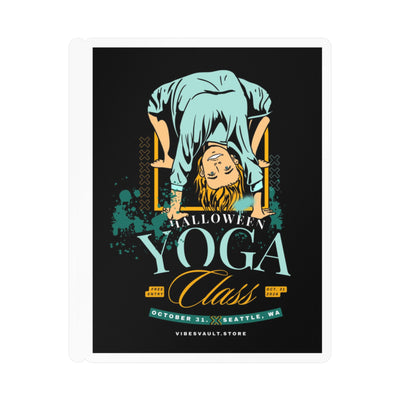 Yoga Class Sticker — Halloween Yoga Poster Kiss-Cut Vinyl Decal — Halloween 2026