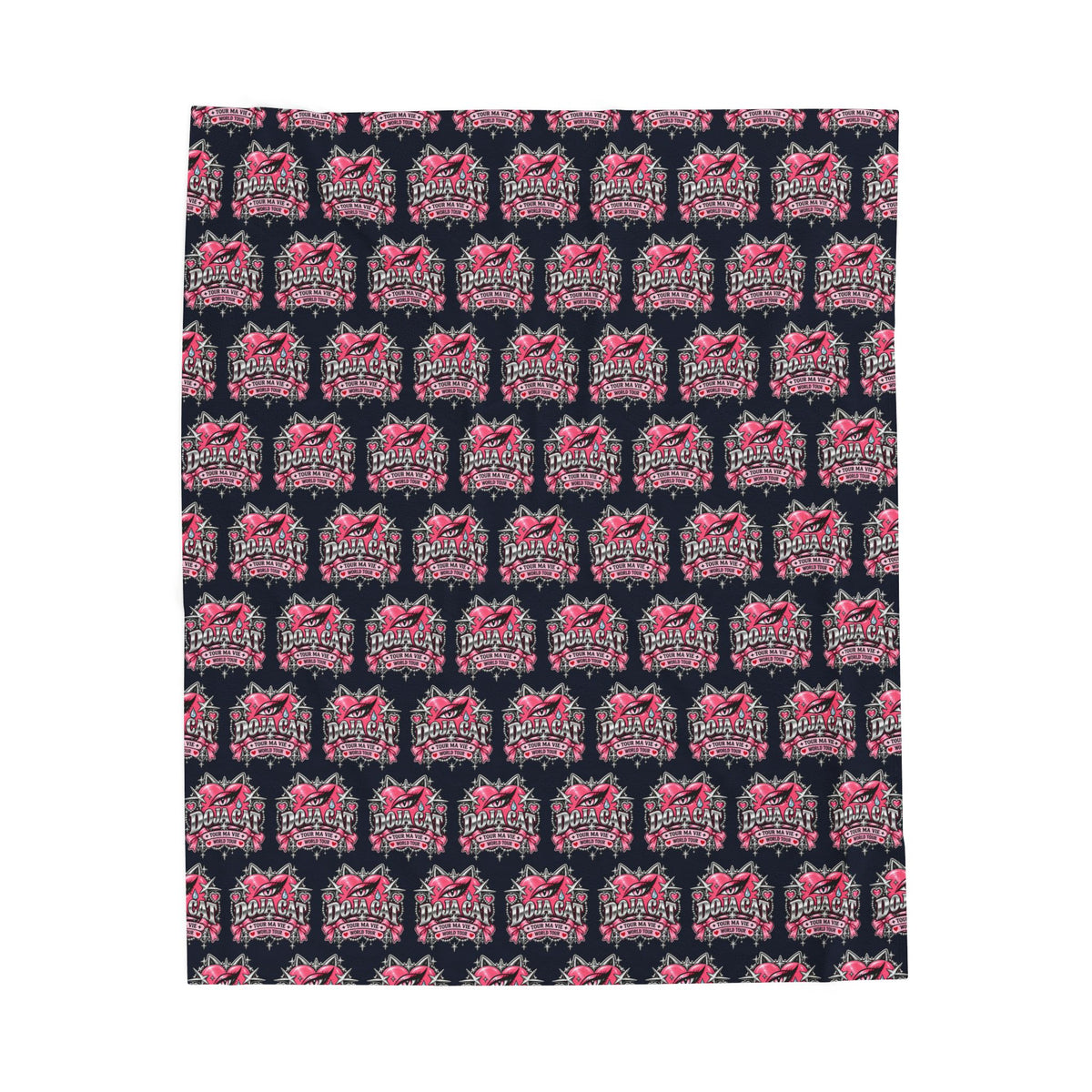 Pink Heart Chrome Eye Velveteen Plush Blanket