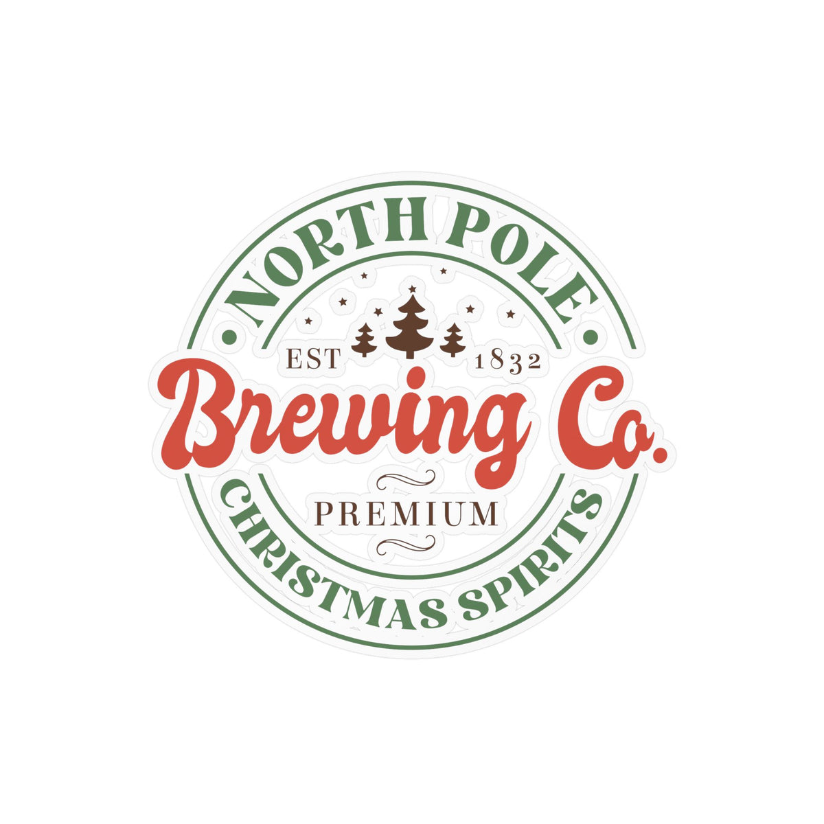 North Pole Brewing Co. Kiss-Cut Vinyl Sticker — Christmas Spirits Holiday Decal