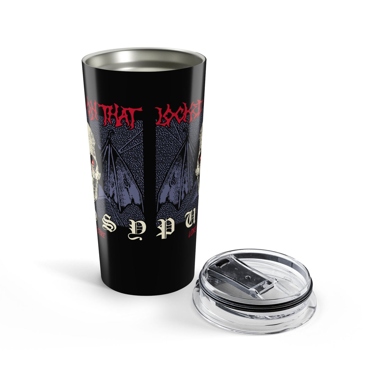 20oz Gothic Bat Tumbler — 'ASPD' Dark Skull Travel Cup