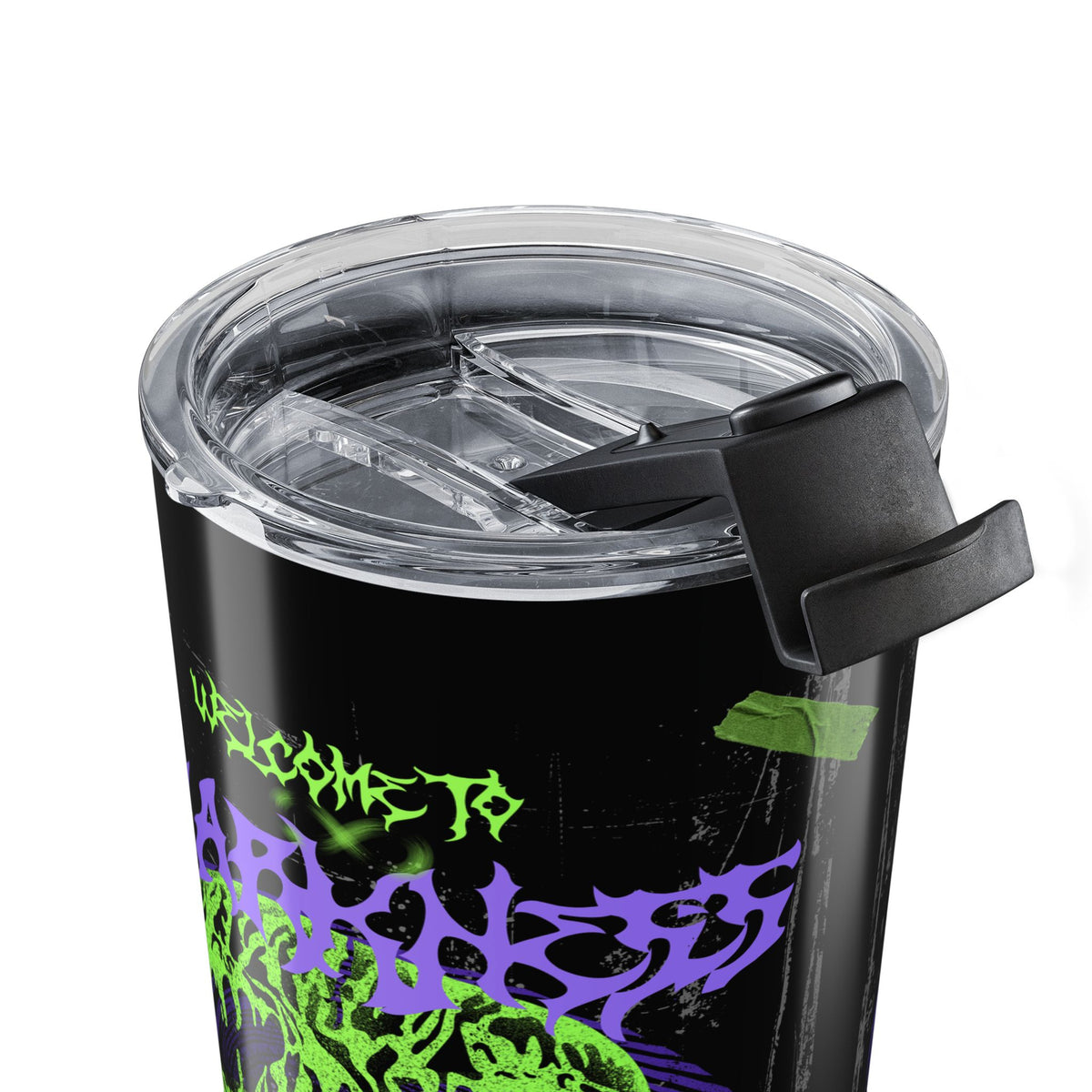 20oz Neon Skull Tumbler – Gothic Green & Purple Travel Cup