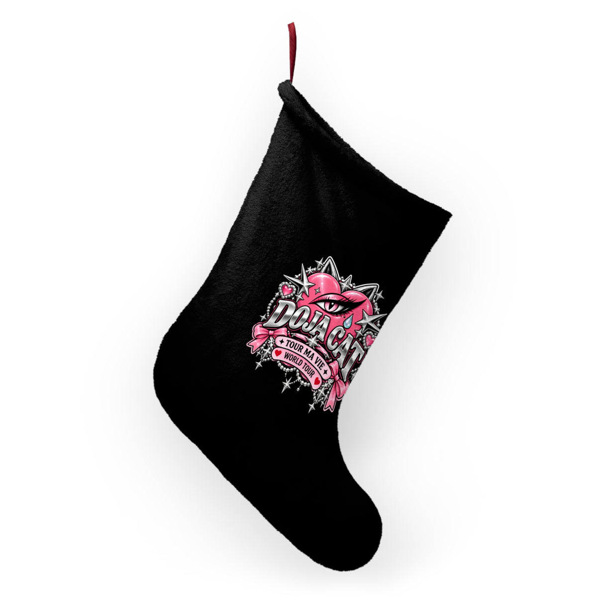 Pink Heart Chrome Eye Christmas Stockings