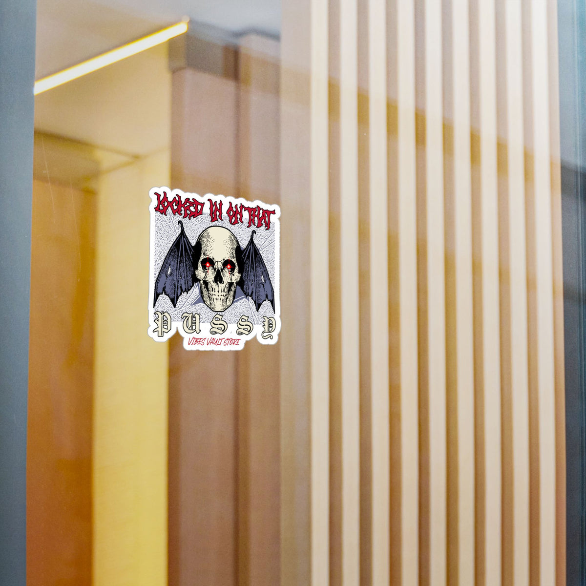 Gothic Skull Bat Kiss-Cut Vinyl Decal - Wings Fly Pussy — Halloween 2026