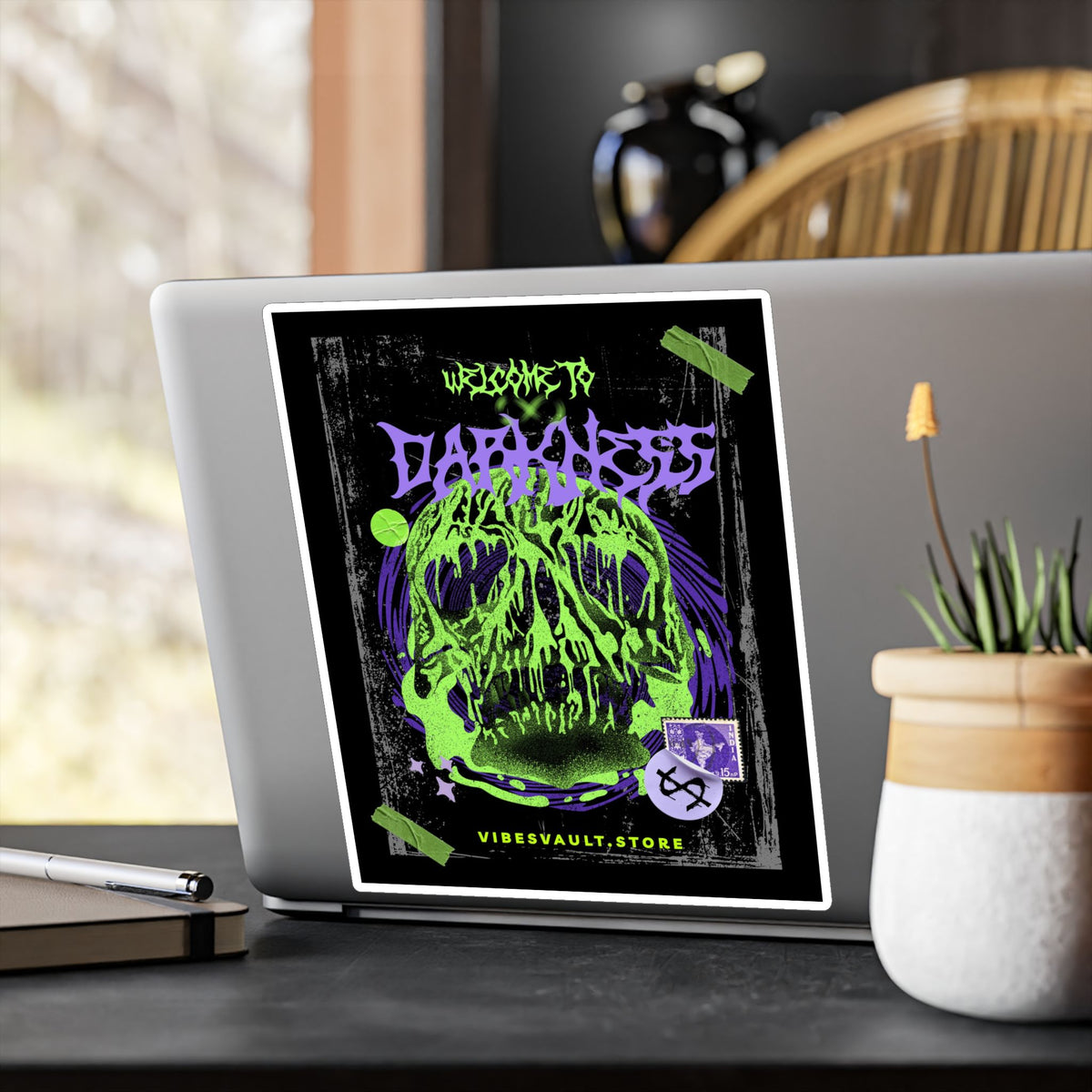 Welcome to Darkness Skull Kiss-Cut Vinyl Decal- Street Vibes — Halloween 2026
