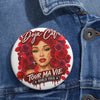 Rose Mosaic Portrait Custom Pin Buttons