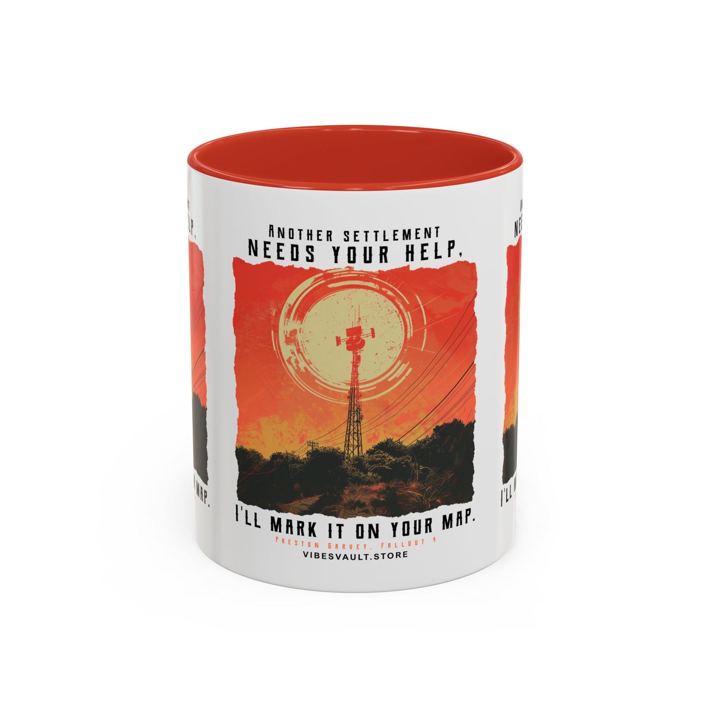 I'll Mark It On Your Map Fallout Coffee Mug — Vintage Radio Tower Accent Mug