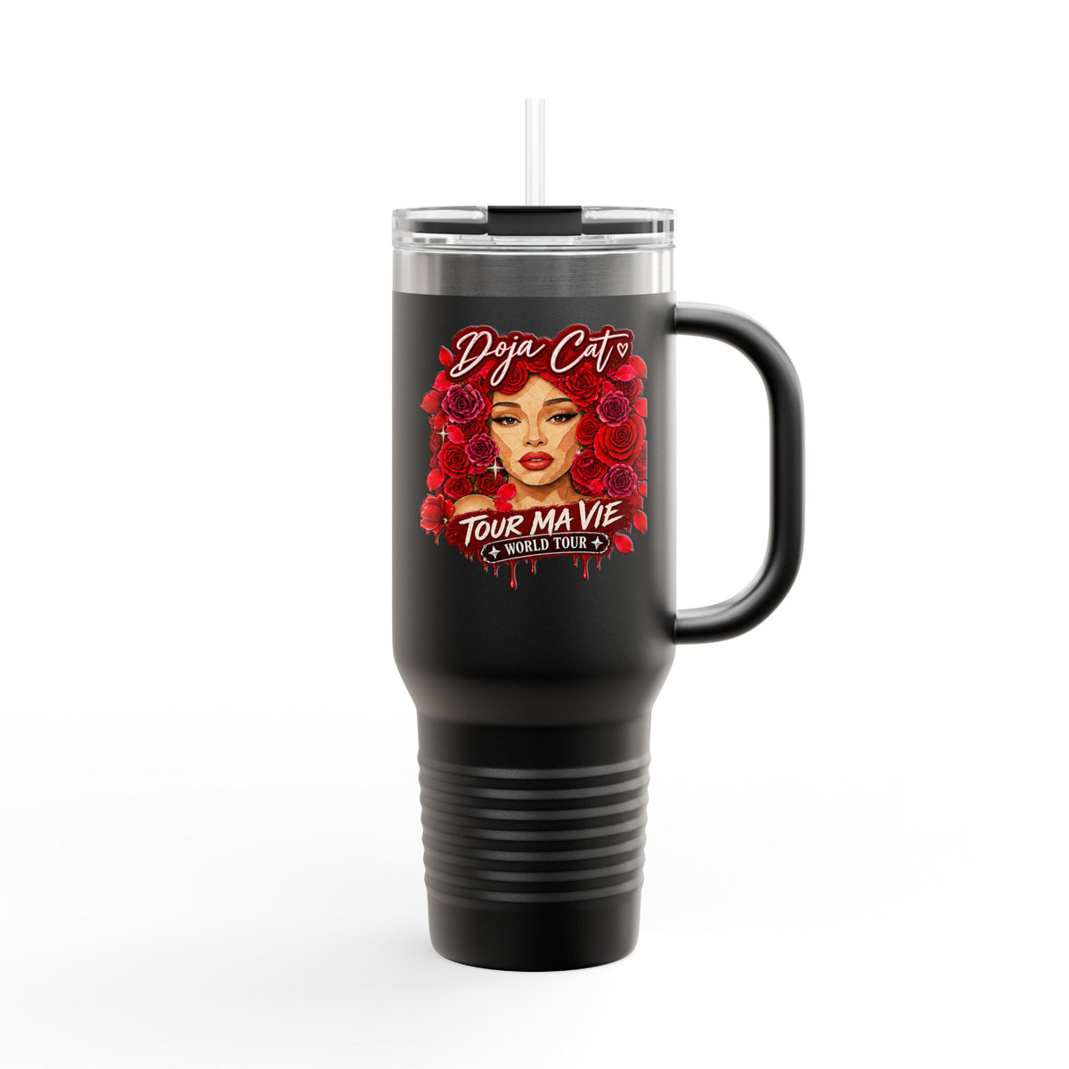 Rose Mosaic Portrait Insulated Travel Mug 40oz