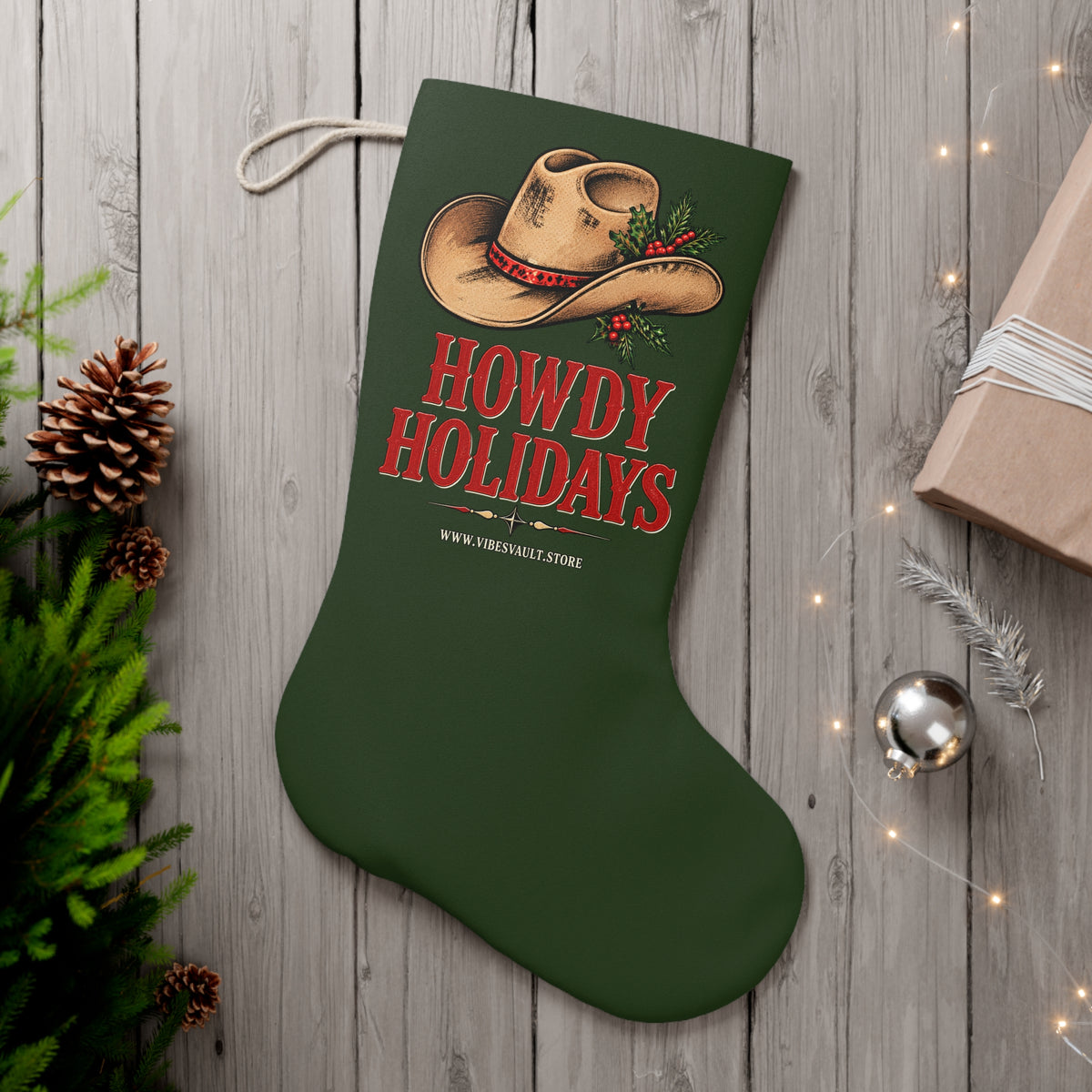 HOLIDAY Howdy Holidays Santa Stocking