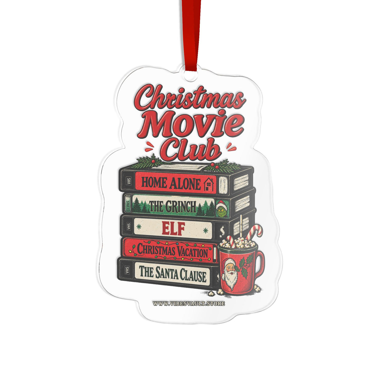 Christmas Movie Club Ornament - Elf, Home Alone, The Grinch, Christmas Vacation and The Santa Clause