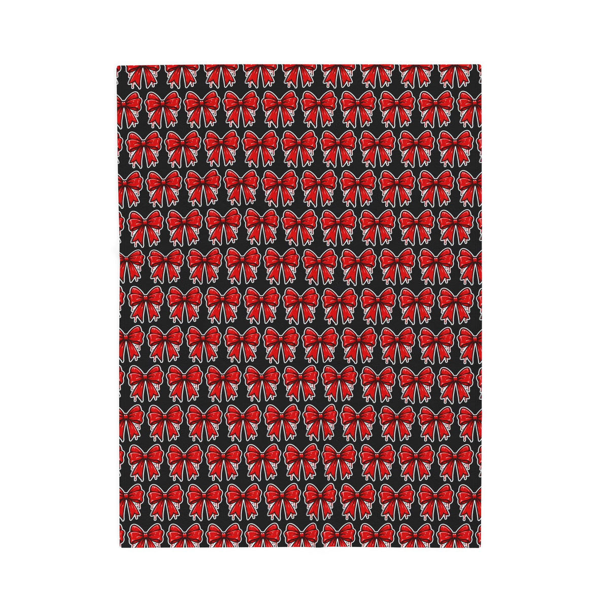 HOLIDAY Red Bow Velveteen Plush Blanket