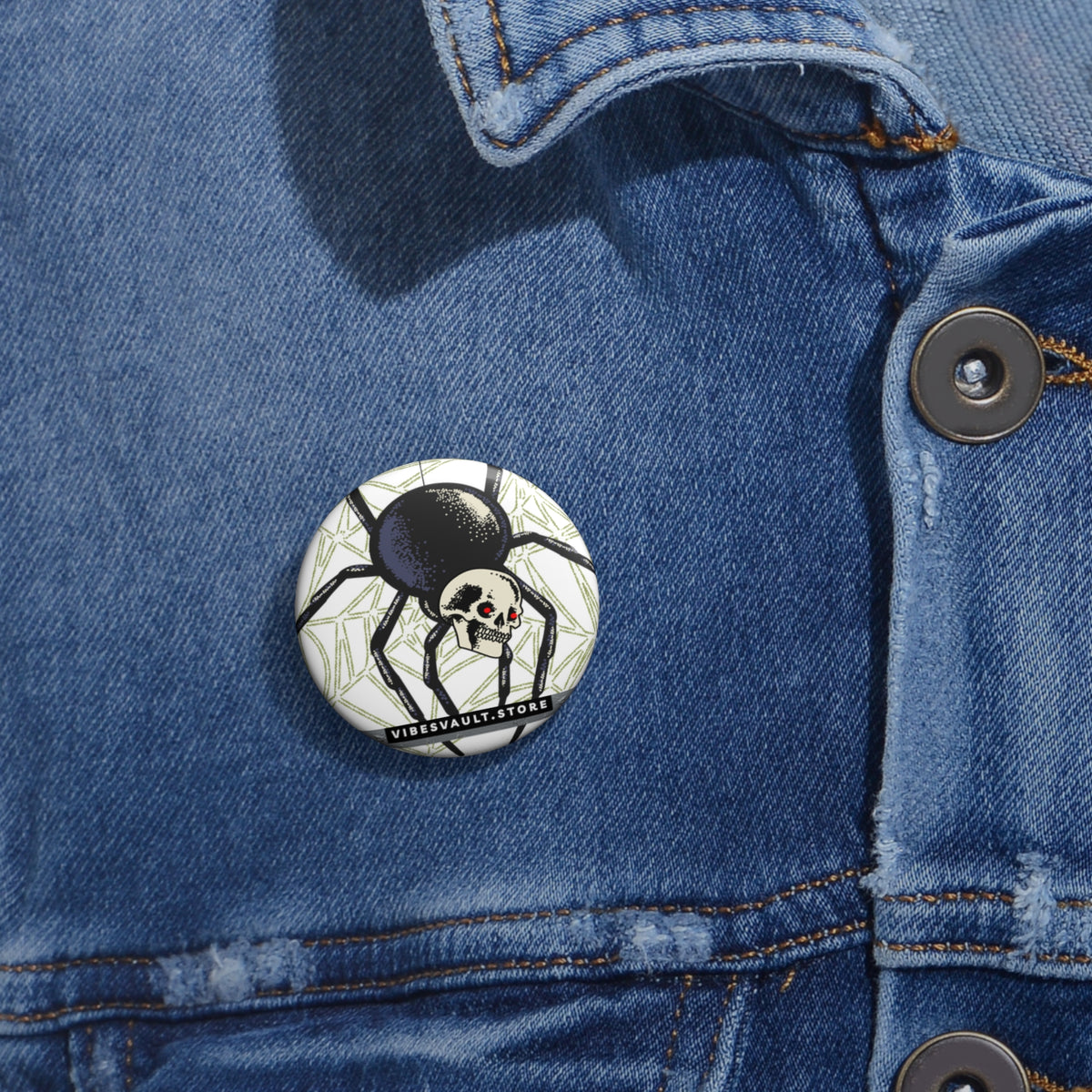 Monster Spider Pin - Black and Red Evil Eyes - Button Badge - Fall Halloween 2026
