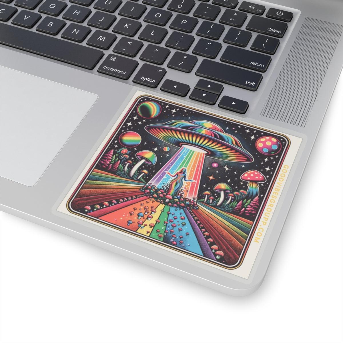 Sticker Rainbow UFO Space