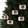Red Roses Chrome Portrait Aluminum Ornaments