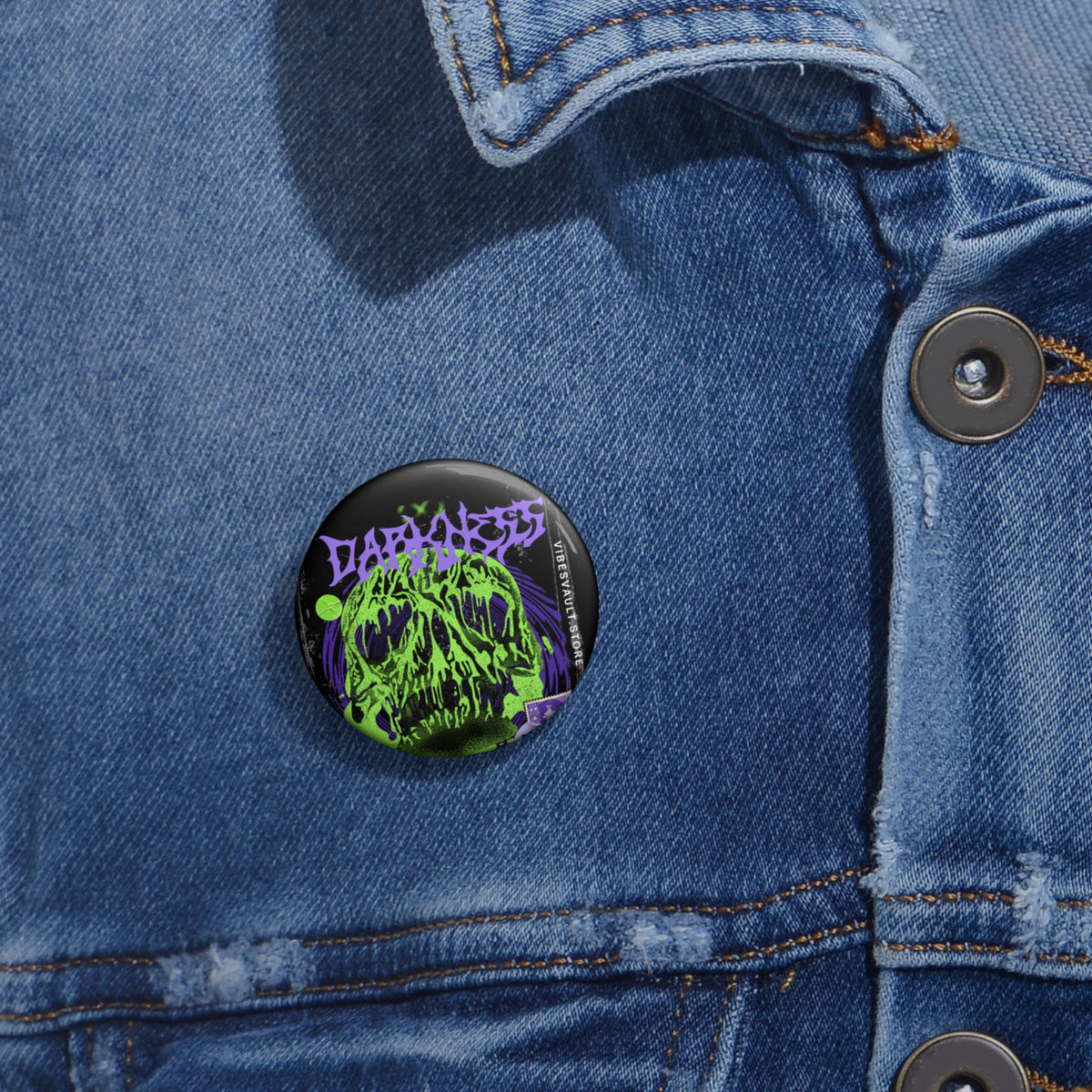 Skull Slime Pin - Purple and Neon Green - Welcome to Darkness Button Badge - Fall Halloween 2026
