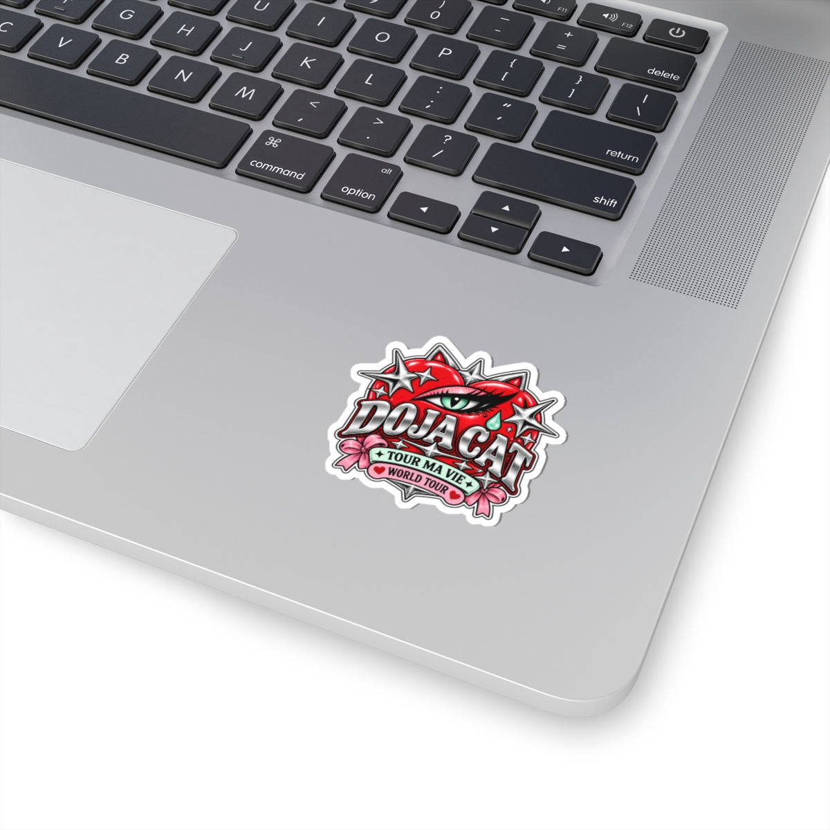 Red Heart Chrome Eye Kiss-Cut Stickers