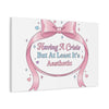 Having a Crisis But At Least It's Aesthetic Canvas | Coquette Ribbon Humor, Pastel Lace Art