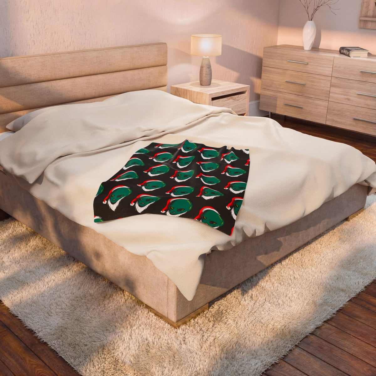 Christmas Alien Velveteen Plush Blanket