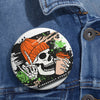 Fall Rocks Skull Button - Pumpkin Coffee Pin - Winter Cozy - Fall Halloween 2026