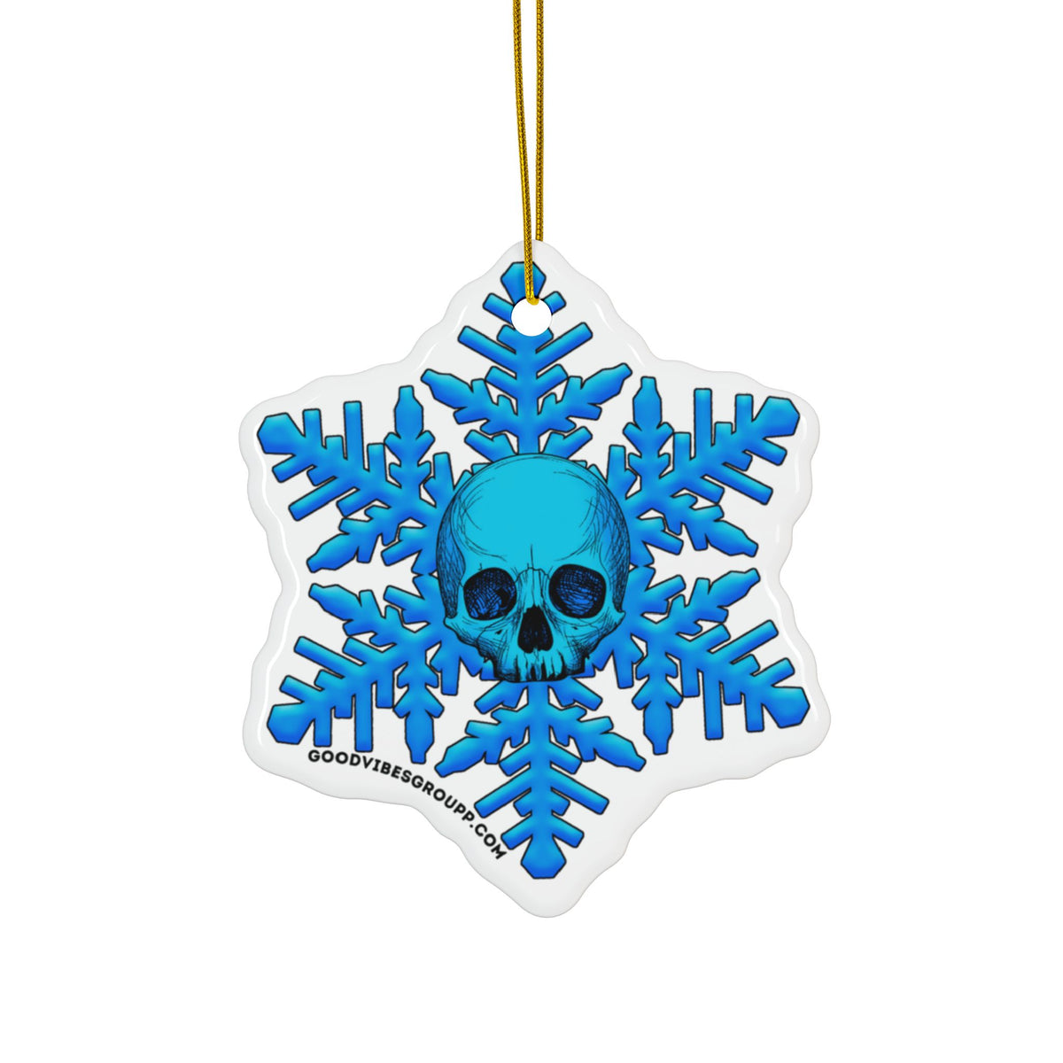 Blue Skull Snowflake Christmas Ornament 1pc, 3pcs, 5pcs, or 10pcs