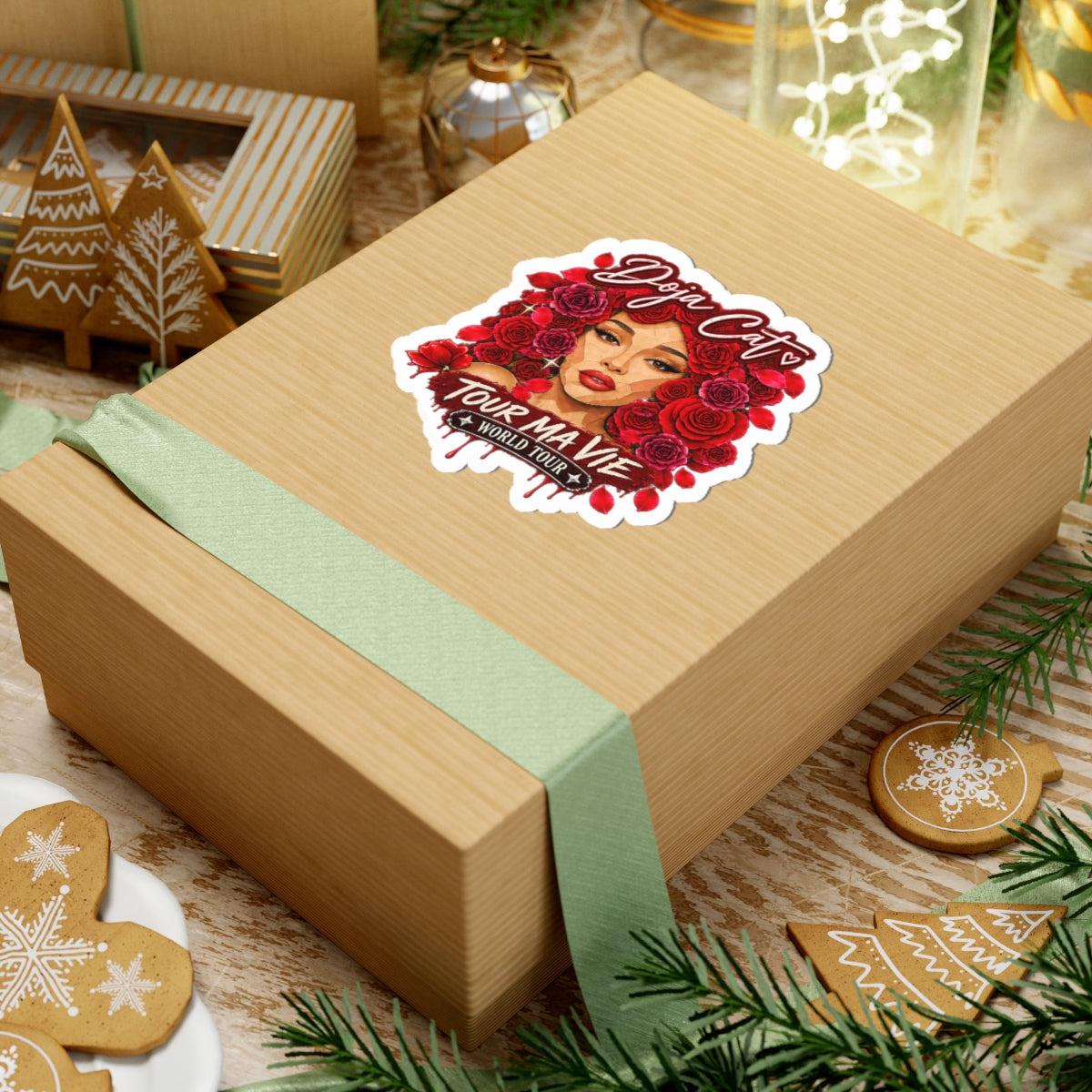 Rose Mosaic Portrait Kiss-Cut Stickers
