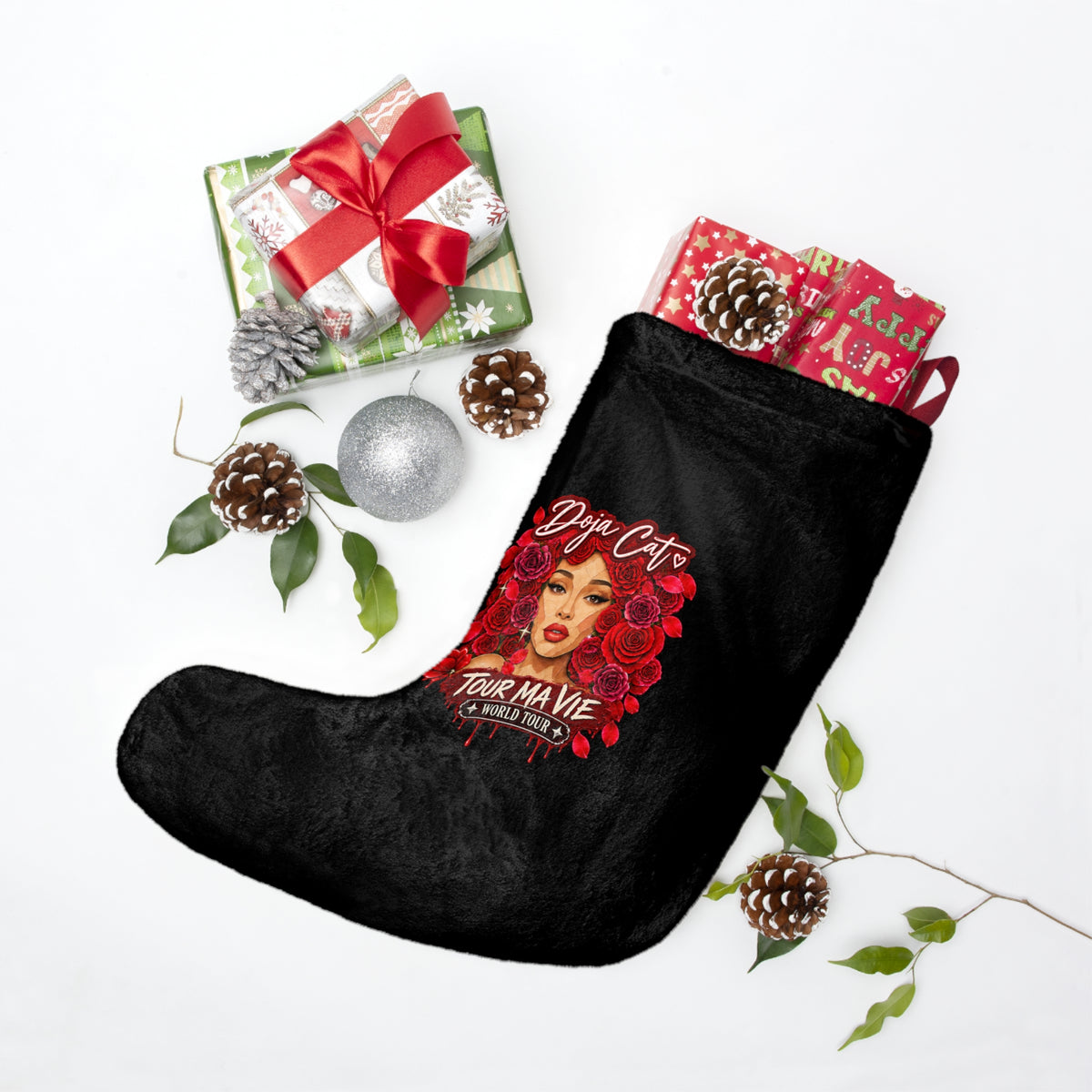 Rose Mosaic Portrait Christmas Stockings