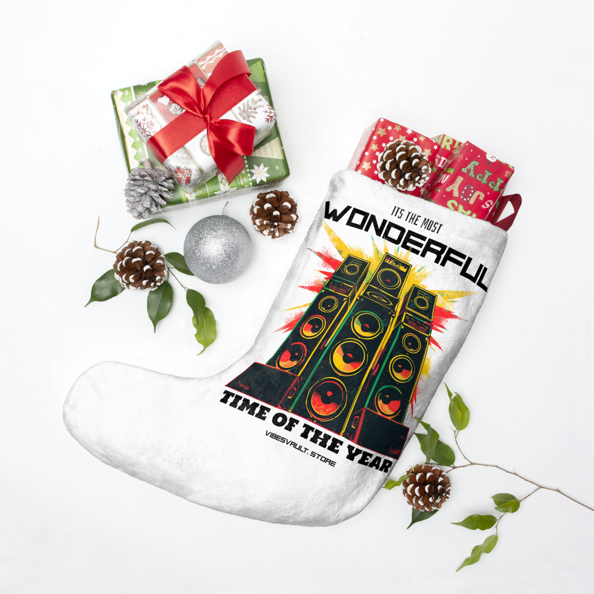 Christmas Stocking — "It's the Most Wonderful Time of the Year" Speaker Stack Design