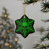 Green Black Skull Snowflake Christmas Ornament 1pc, 3pcs, 5pcs, or 10pcs