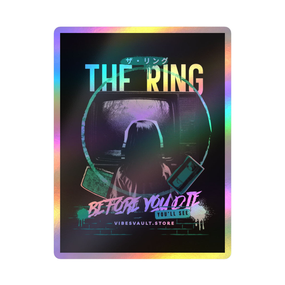 Kiss-Cut Vinyl Decal — "The Ring: Before You Die" Horror Movie Sticker— Halloween 2026