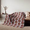 Red Roses Chrome Portrait Sweatshirt Blanket