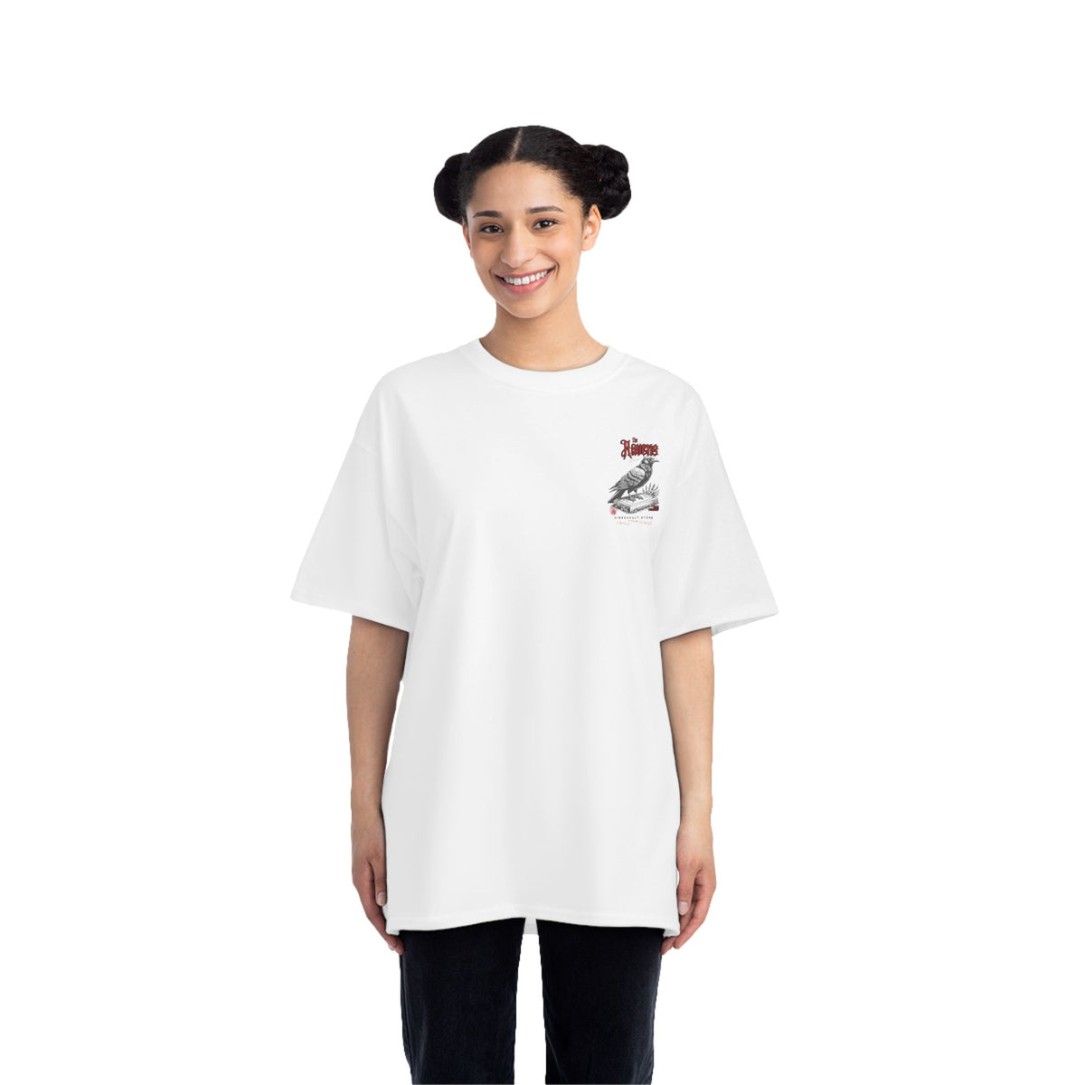 Raven Book Cover - T-shirt Top - Retro Graphic Tee - Fall Halloween 2026